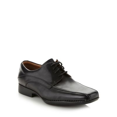 Wide fit black 'Francis Air' leather tramline stitched shoes